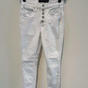 Veronica Beard Debbie Skinny High Rise White Denim Jeans